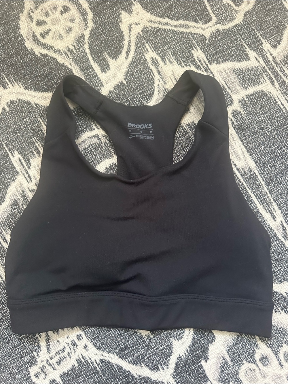 Brooks Black 3 pocket Racerback Sports Bra